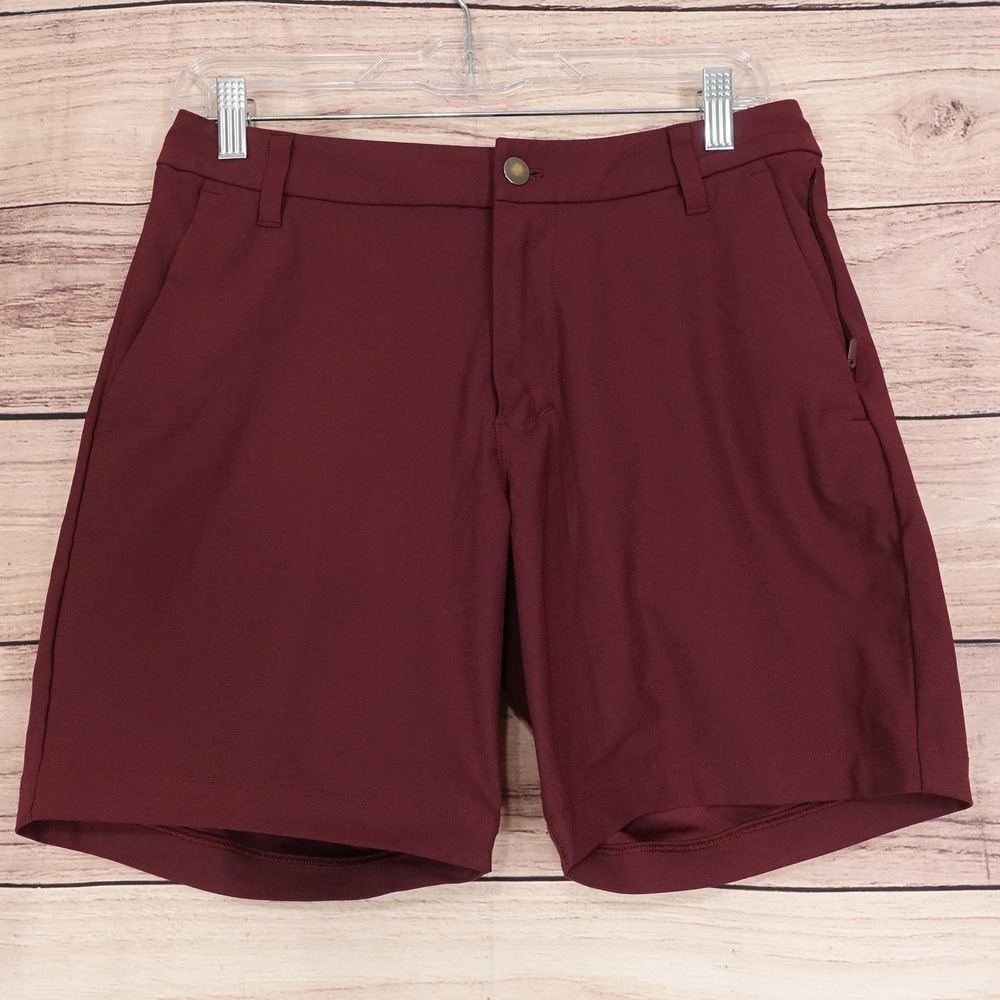 Lululemon Shorts Mens 28 Red‎ Microfiber Chino Stretch 7 Inseam Casual Summer